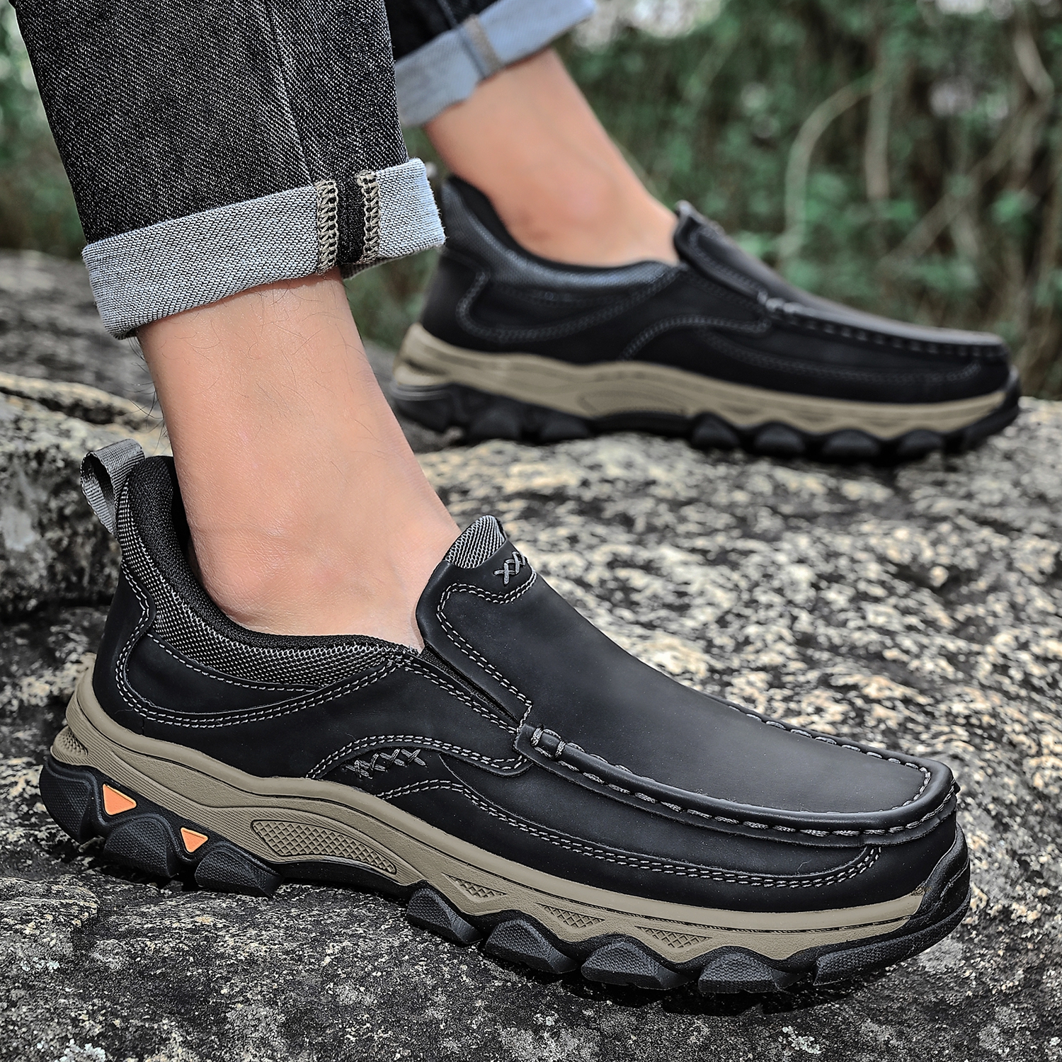 TREADVALE® Men‘s Handmade Genuine Leather Orthopedic Walking Shoes