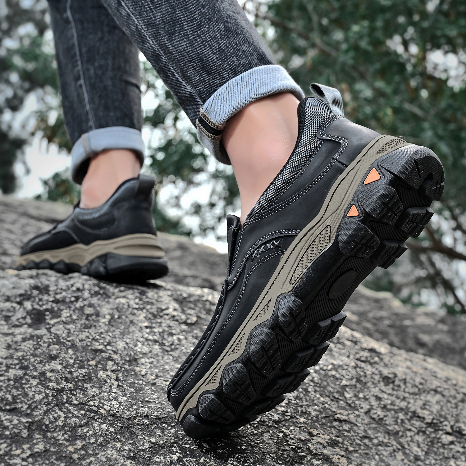TREADVALE® Men‘s Handmade Genuine Leather Orthopedic Walking Shoes