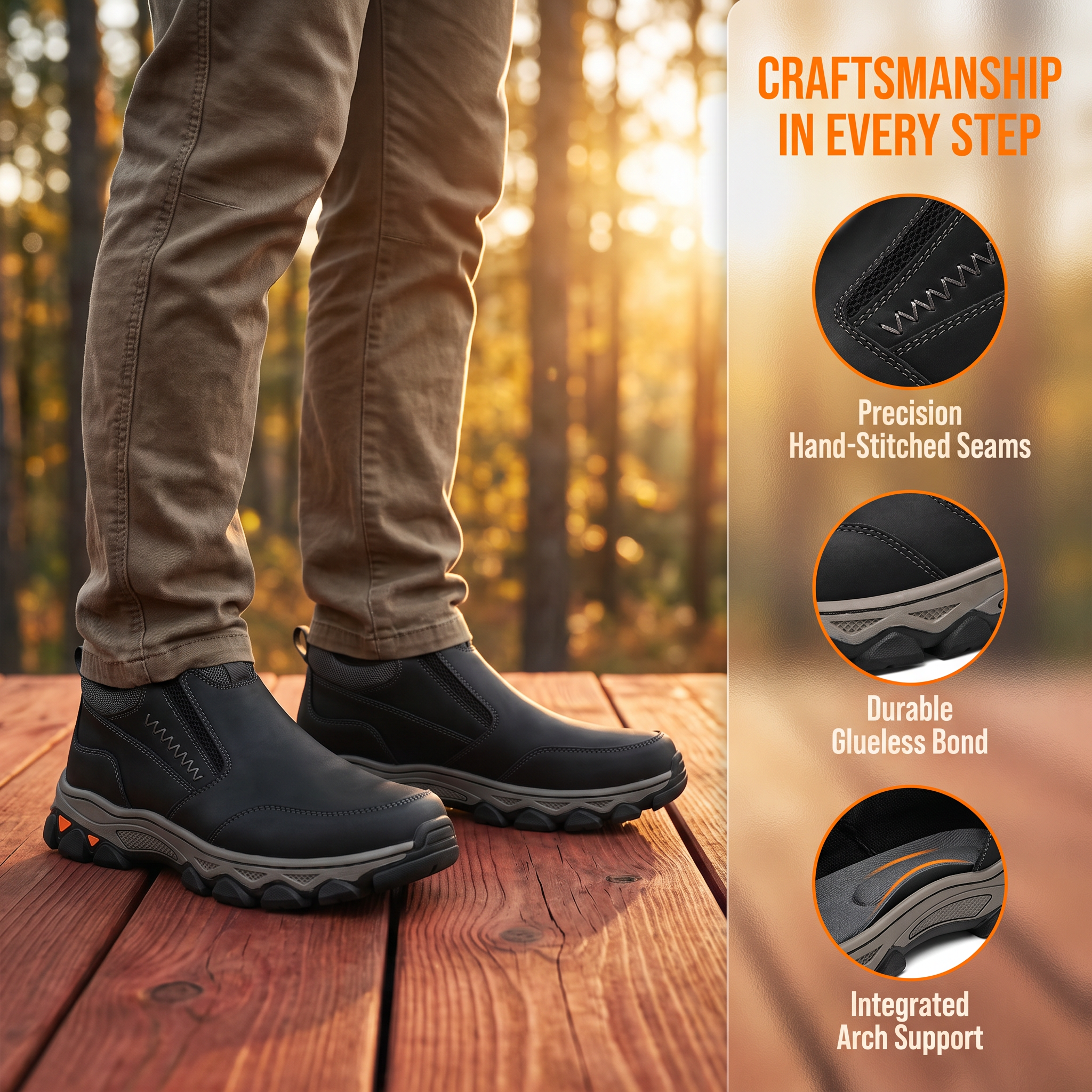 TREADVALE®Men's Handcrafted Genuine Leather Orthopedic Walking Boots