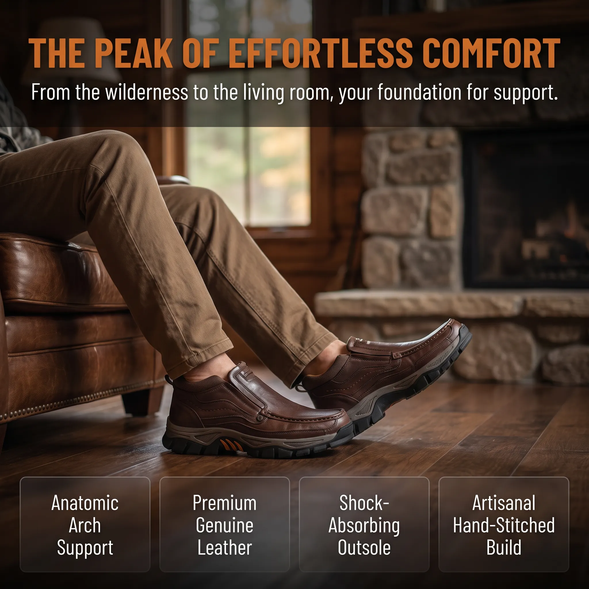⏰Last Day! 45% OFF  🔥VELTOE®Men‘s Handmade Genuine Leather Watreproof Orthopedic Boots