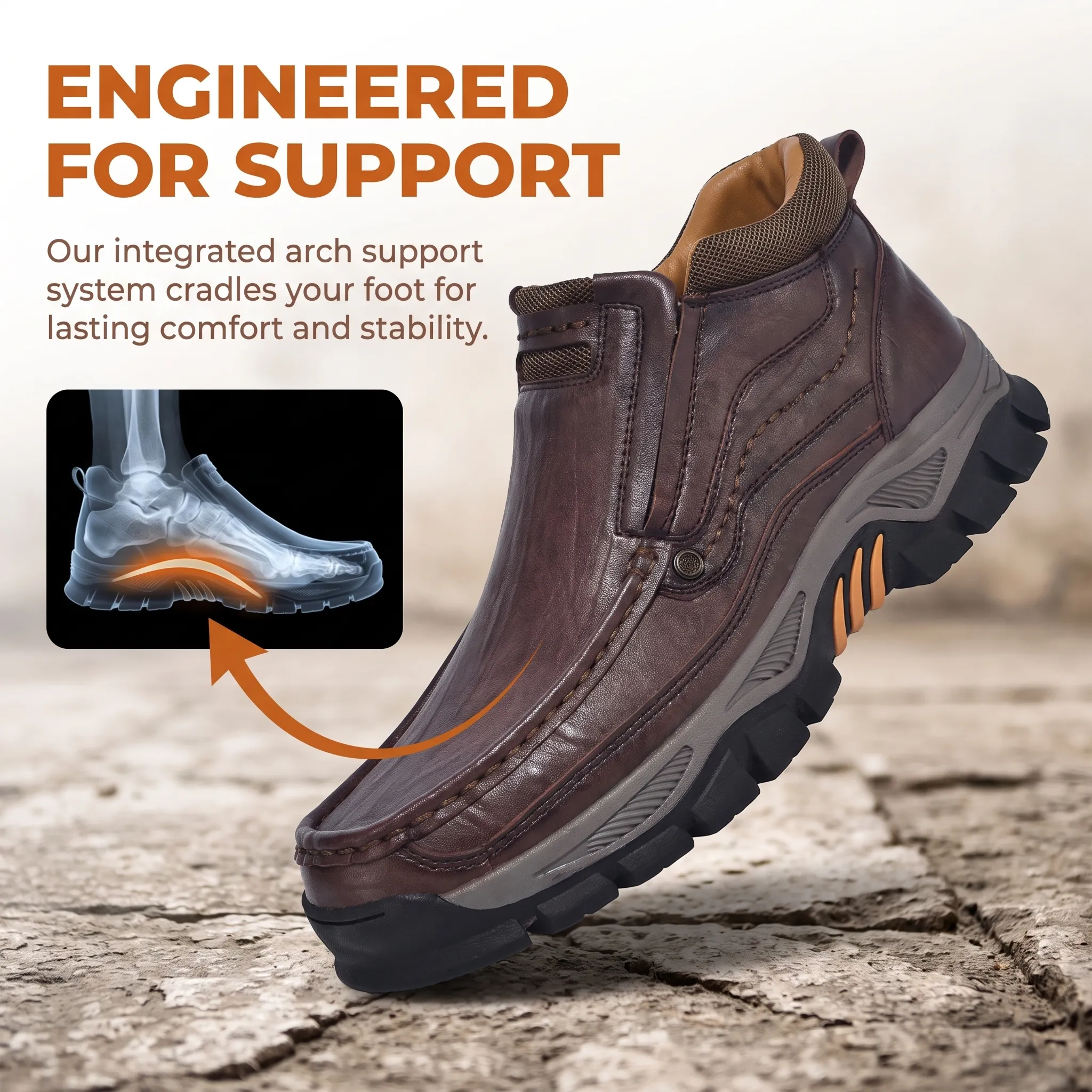⏰Last Day! 45% OFF  🔥VELTOE®Men‘s Handmade Genuine Leather Watreproof Orthopedic Boots
