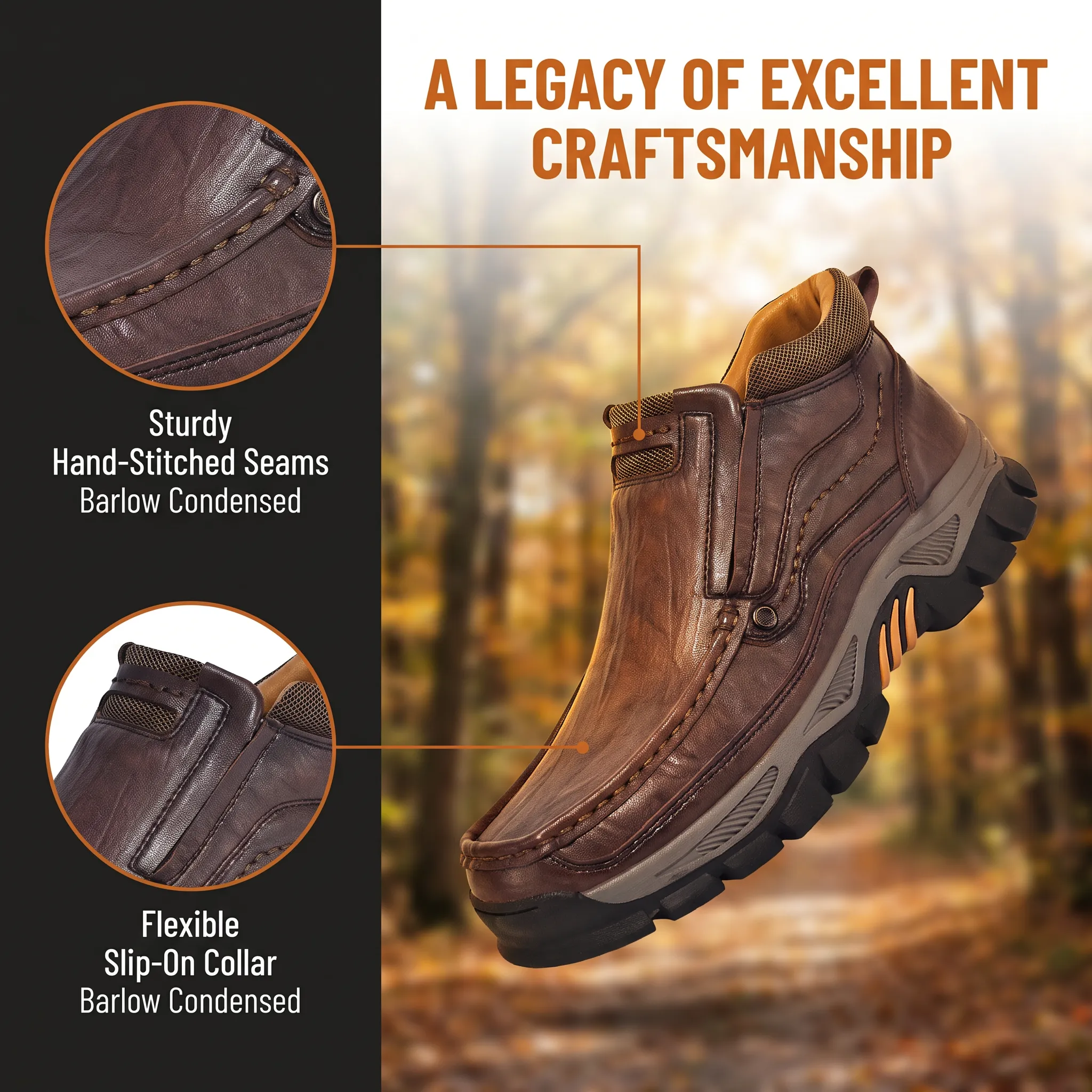 ⏰Last Day! 45% OFF  🔥VELTOE®Men‘s Handmade Genuine Leather Watreproof Orthopedic Boots