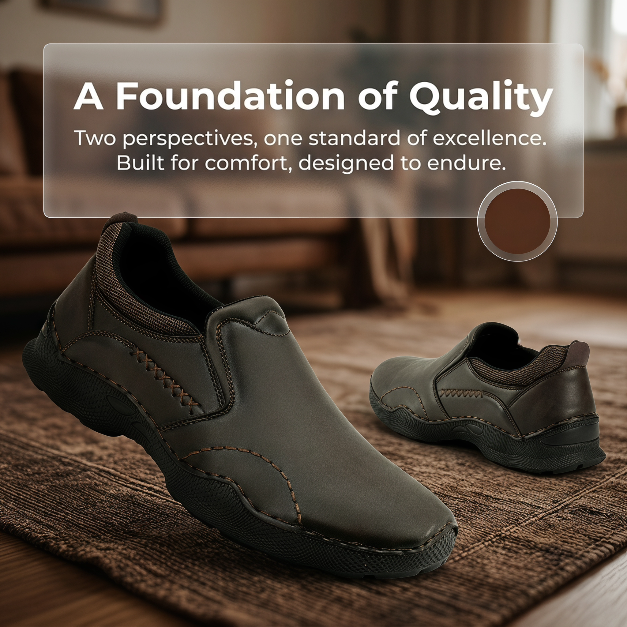 TREADVALE®Men's Vintage Slip‑On Casual Shoes Cushioned Thick Sole