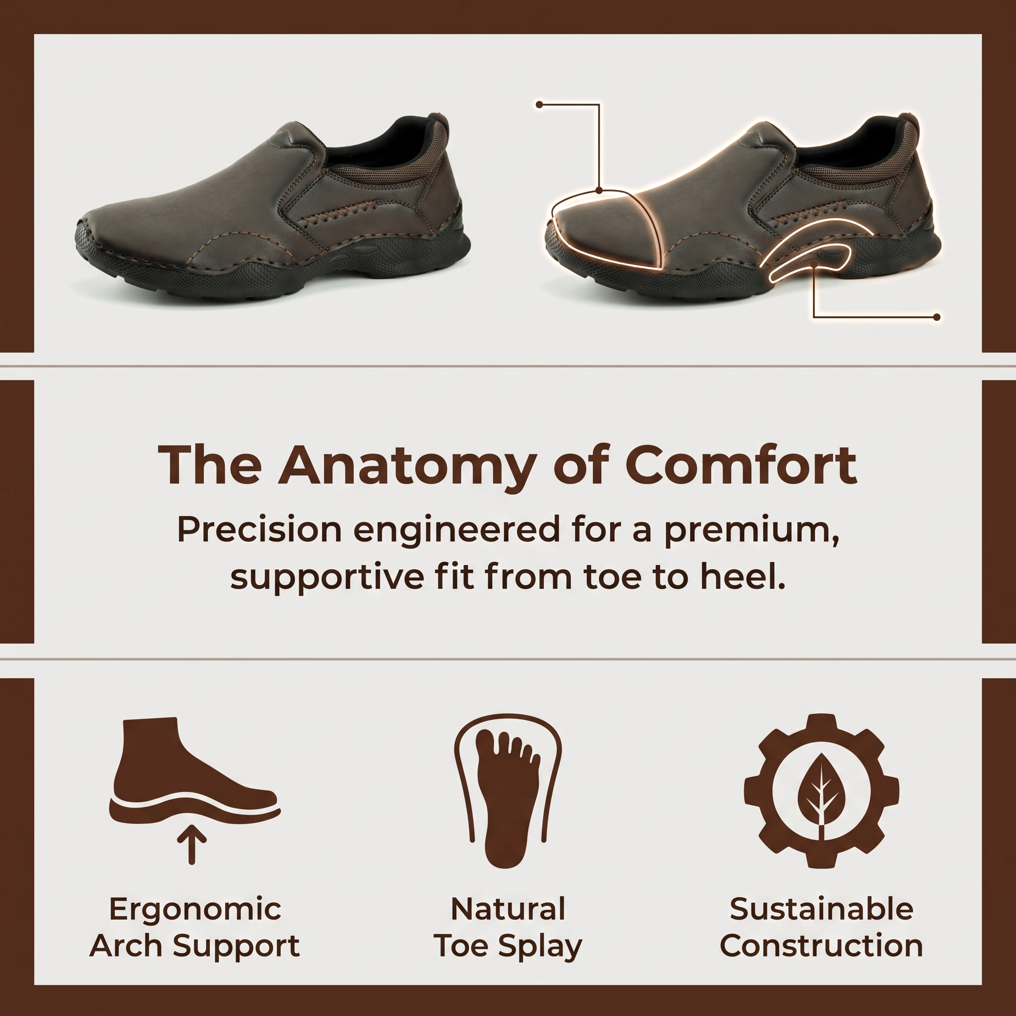 TREADVALE®Men's Vintage Slip‑On Casual Shoes Cushioned Thick Sole