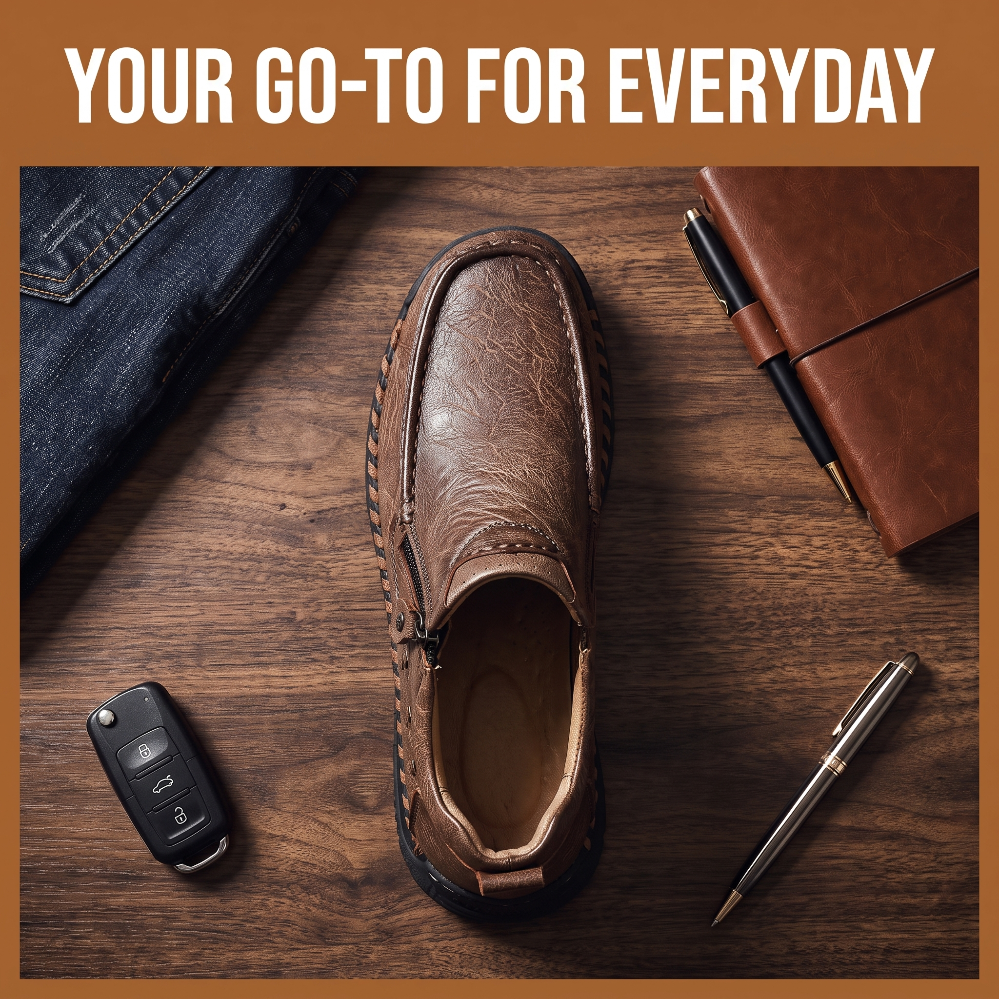 TREADVALE Men's Vintage Side‑Zip Mid‑Top Leather Boots