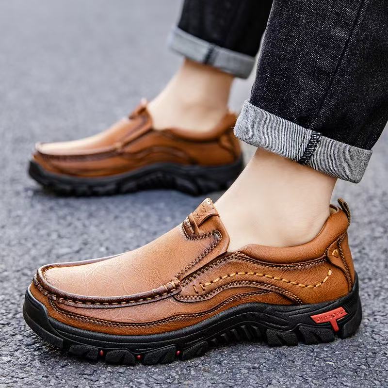 mantraff men handmade genuine leather orthopedic walking shoes