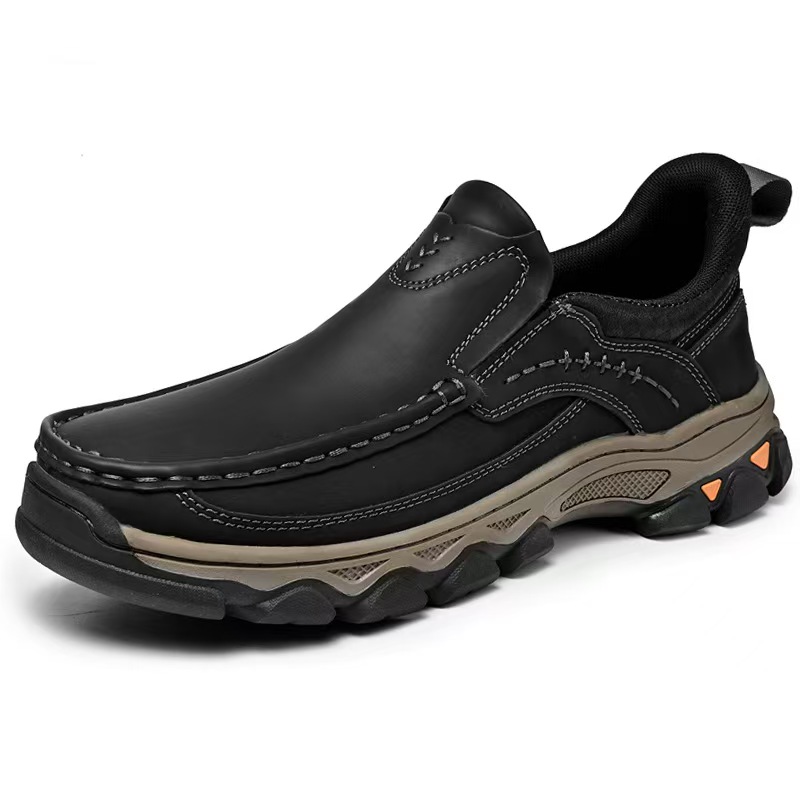 TREADVALE® Men’s Vintage Leather Casual Loafers Non-Slip Rugged Light Hiking Work Shoes