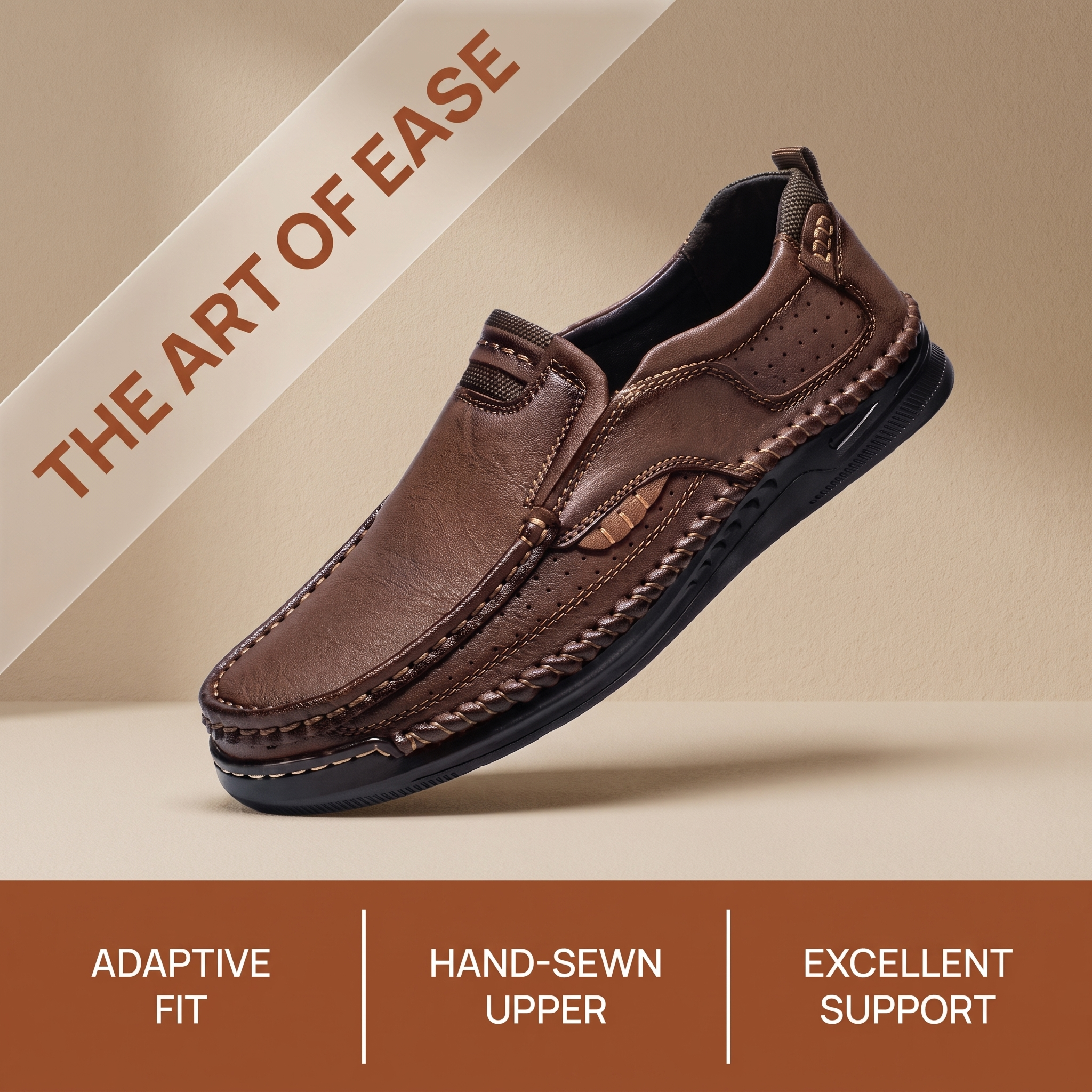 TREADVALE®Men's Handmade Genuine Leather Orthopedic Loafers 