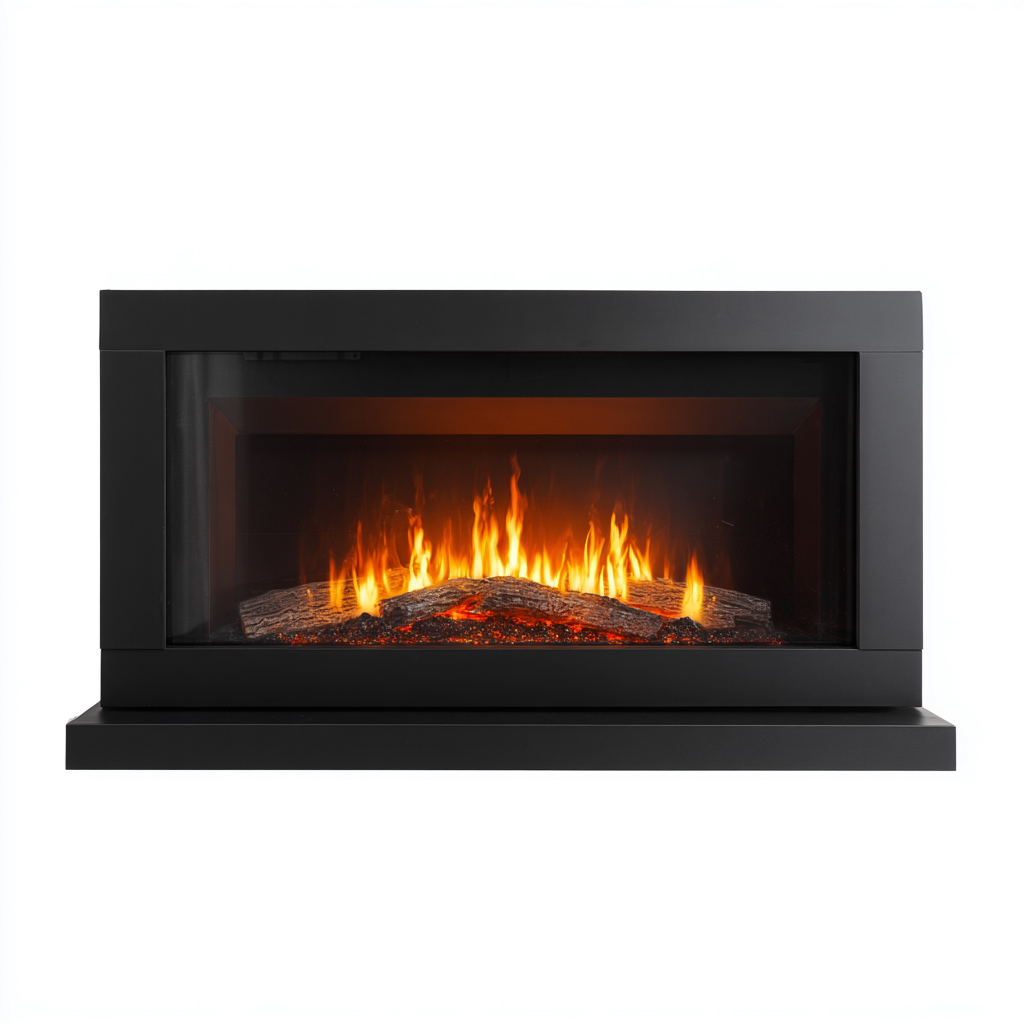 Cheminée Électrique Murale Encastrable En Métal Avec Vitre Frontale 120X40X50 Cm - Noir - Effet Flamme Décoratif Pour Intérieur-Sovoraiodecor