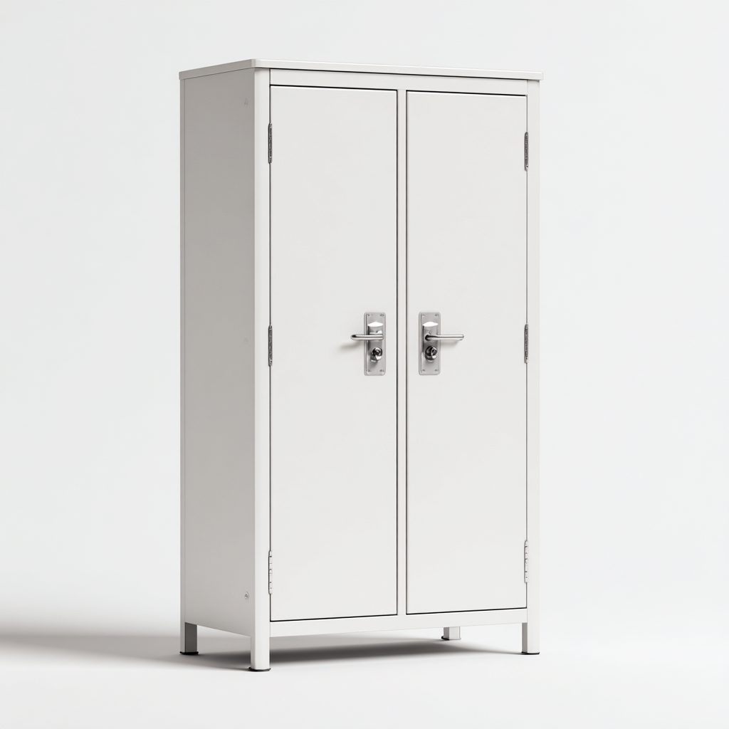 Armoire De Bureau En Métal 80X40X120 Cm - Blanc - Rangement Professionnel - Style Moderne-Sovoraiodecor