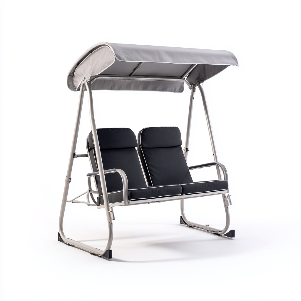 Balancelle De Jardin 2 Places En Métal Avec Toit 175X120X165 Cm - Gris-Noir - Avec Coussins - Design Moderne Pour Extérieur-Sovoraiodecor
