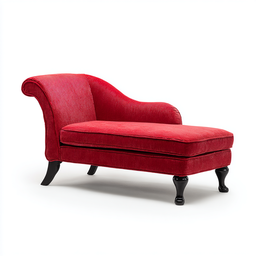 Chaise Longue Rembourrée En Tissu 162X73X79 Cm - Rouge - Usage Salon - Design Classique Confortable-Sovoraiodecor