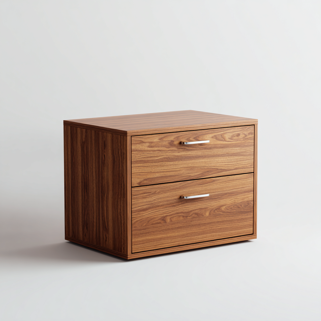 Armoire De Bureau En Panneaux Bois Finition Veinage Naturel 60X45X40 Cm - Marron - Rangement Professionnel - Style Moderne-Sovoraiodecor