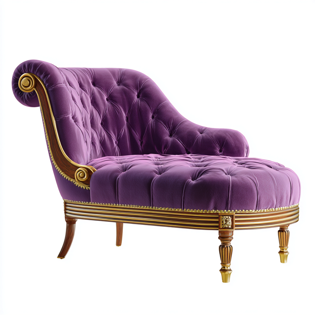 Chaise Longue Capitonnée En Velours 168X72X80 Cm - Violet - Usage Salon - Design Classique Élégant-Sovoraiodecor