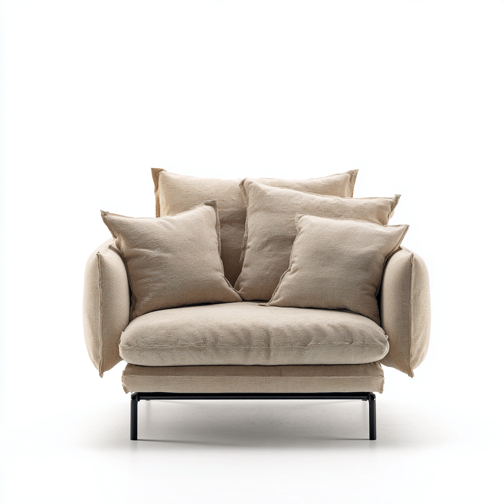 Fauteuil De Jardin En Tissu 95X90X85 Cm - Beige - Design Contemporain Pour Extérieur-Sovoraiodecor