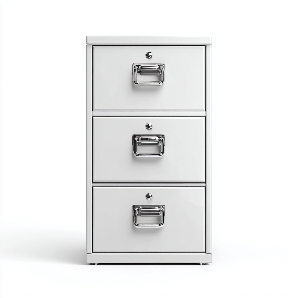 Armoire De Bureau En Métal Finition Blanche 40x50x70 Cm - Blanc - Rangement Professionnel Style Moderne-Sovoraiodecor
