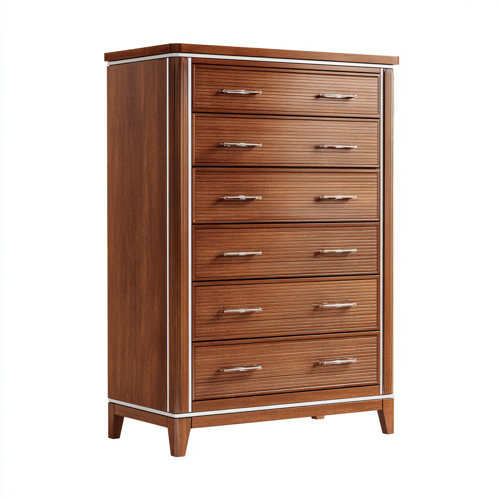 Commode En Bois Avec Finition Naturelle 80X45X120 Cm - Marron - Usage Intérieur - Design Classique Élégant-Sovoraiodecor