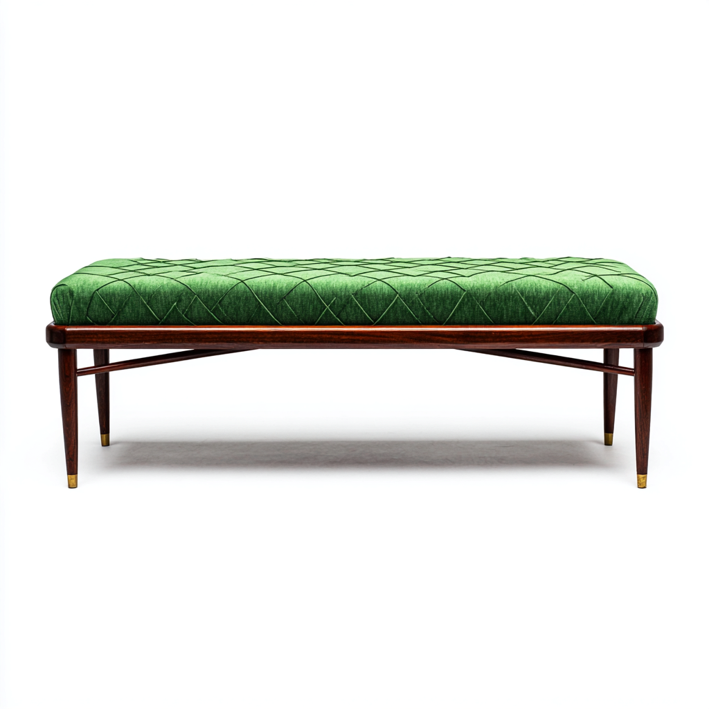 Banc De Lit Rembourré En Bois 120X40X45 Cm - Vert-Bois Foncé - Design Moderne-Sovoraiodecor