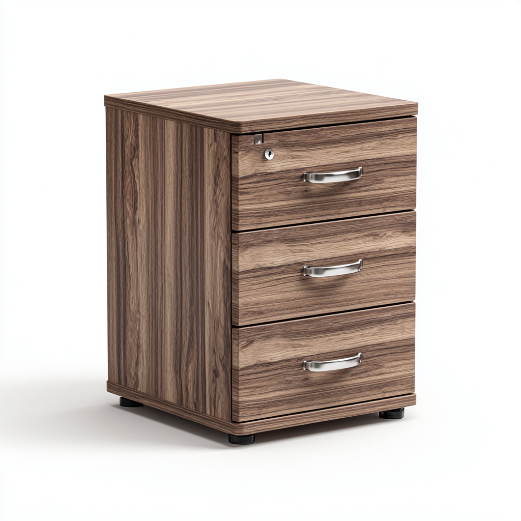 Armoire De Bureau En Panneaux Bois Finition Veinage Naturel 45x50x65 Cm - Marron - Rangement Professionnel Style Moderne-Sovoraiodecor