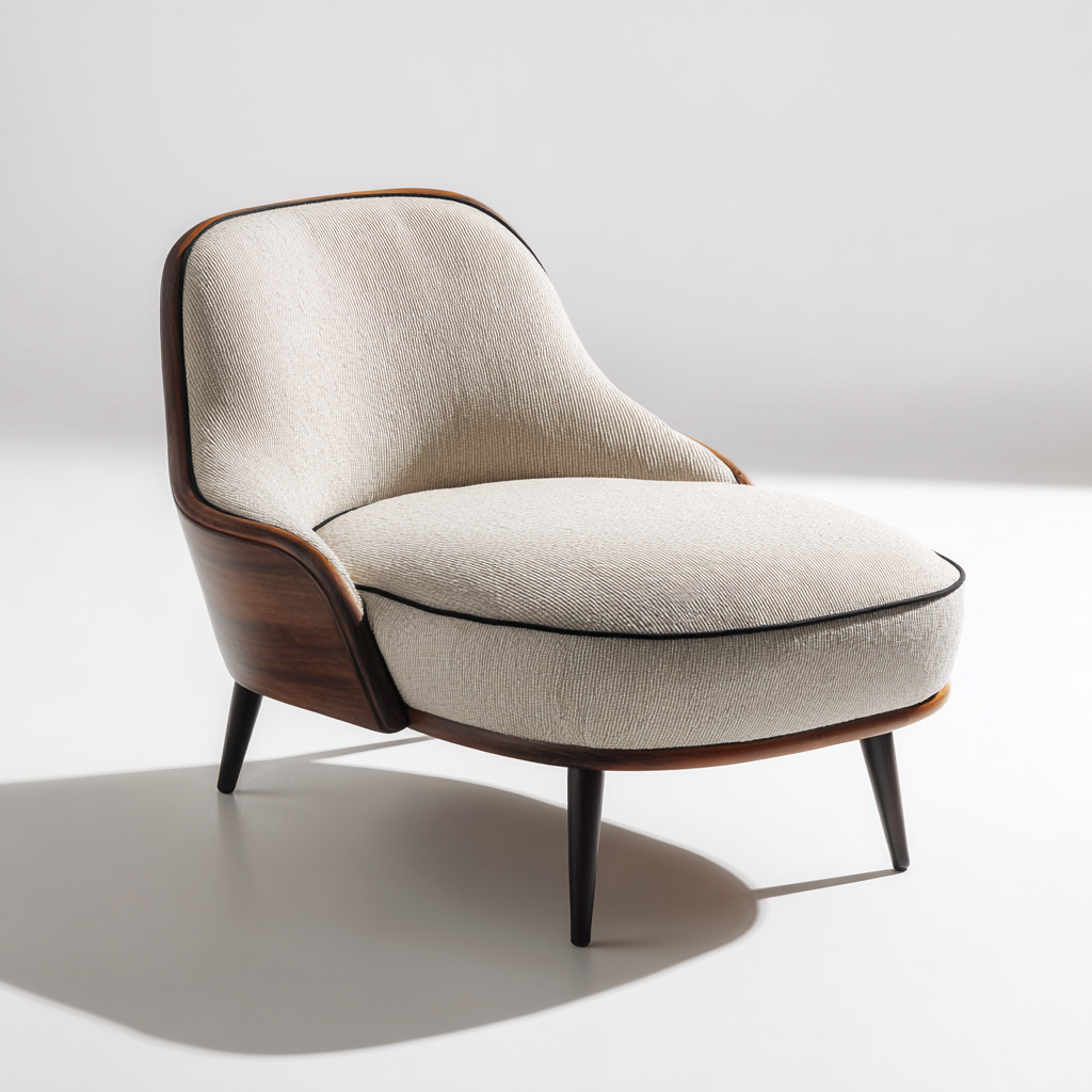 Chaise Longue Compacte Rembourrée En Tissu 118X70X78 Cm - Beige - Usage Salon - Style Contemporain Bois-Sovoraiodecor