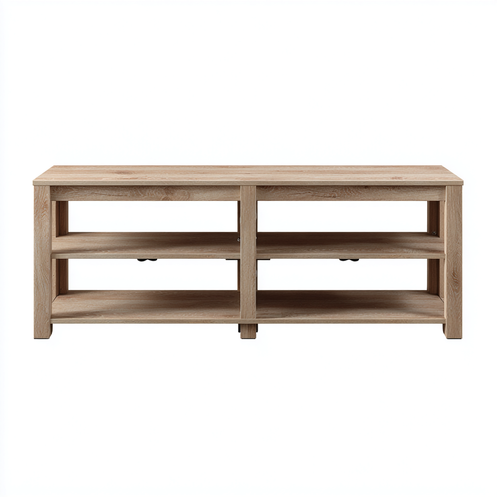 Meuble Tv En Bois Avec Étagères Ouvertes 150X40X50 Cm - Bois Clair - Usage Intérieur - Design Naturel Contemporain-Sovoraiodecor