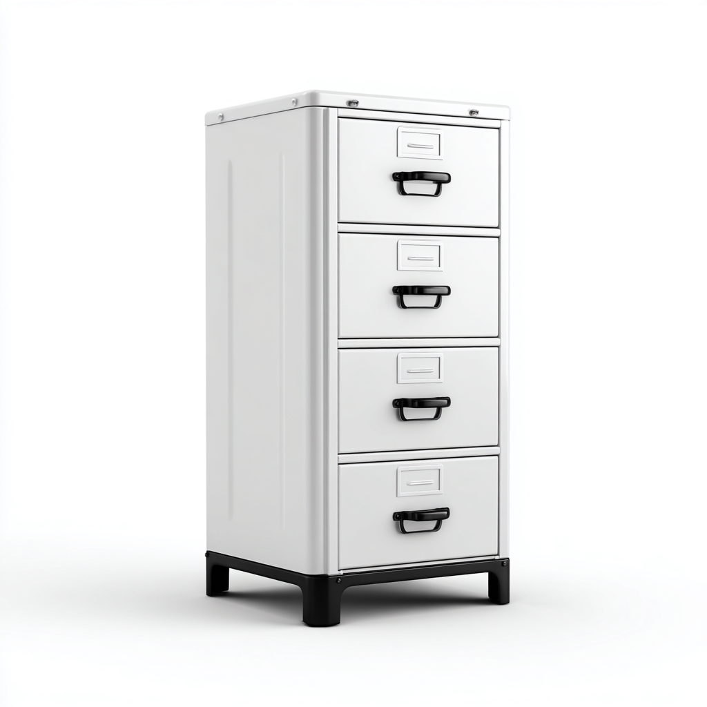 Armoire De Bureau À Tiroirs En Métal 40X45X90 Cm - Blanc - Rangement Professionnel - Style Industriel-Sovoraiodecor