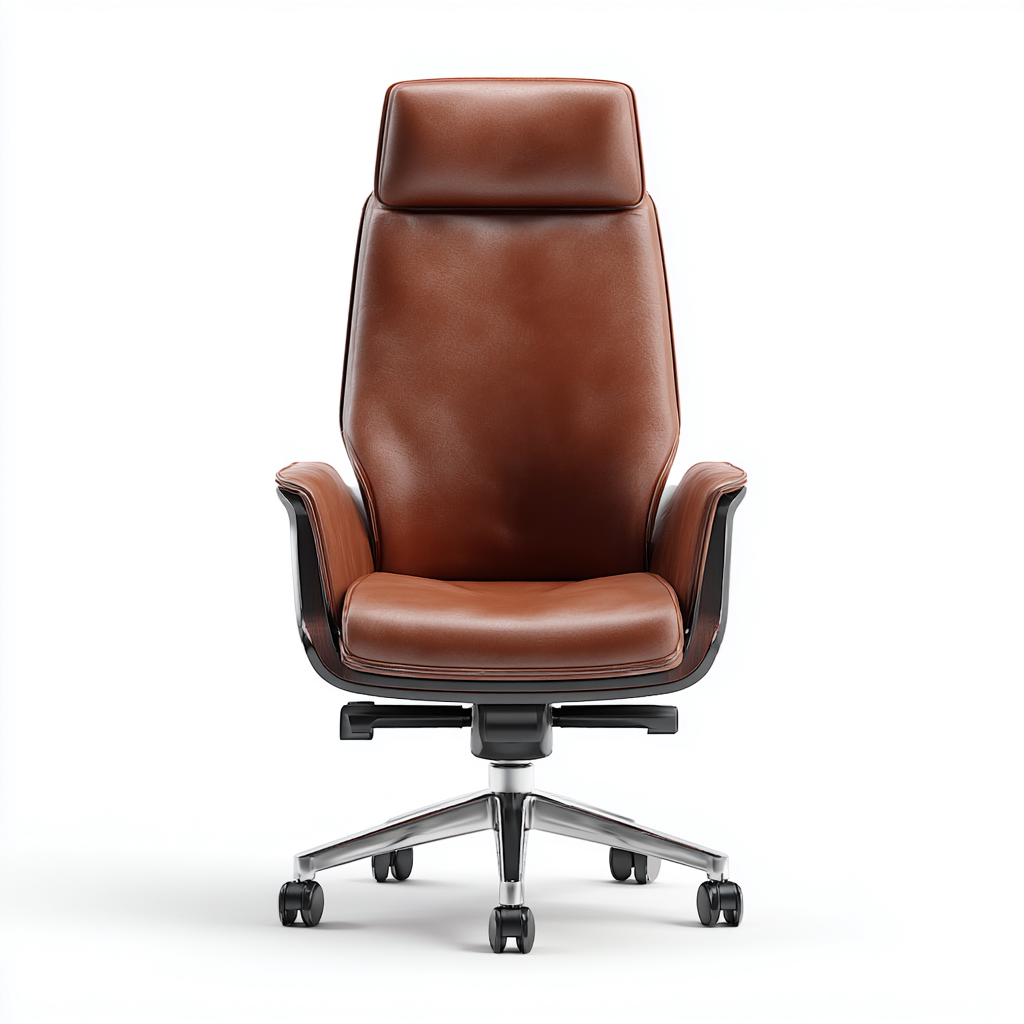Chaise De Bureau Direction Rembourrée En Similicuir 66X68X112 Cm - Marron - Usage Bureau - Design Moderne Confortable-Sovoraiodecor