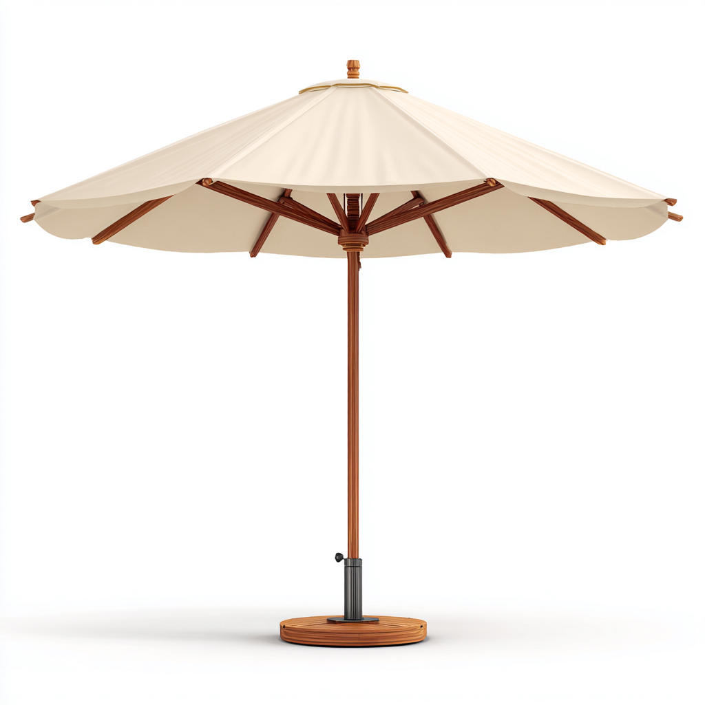 Parasol De Jardin En Tissu Et Bois 280X280X255 Cm - Beige Clair - Design Classique Pour Extérieur-Sovoraiodecor