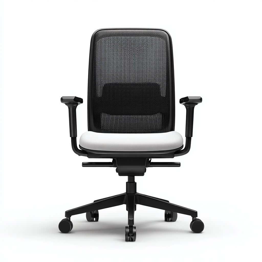 Chaise De Bureau Ergonomique En Maille Respirante 62X62X98 Cm - Noir Et Blanc - Usage Bureau - Design Moderne Fonctionnel-Sovoraiodecor