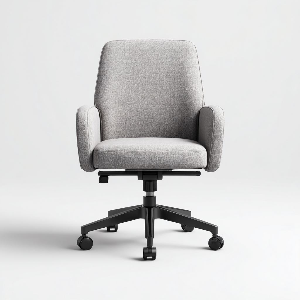 Chaise De Bureau Rembourrée En Tissu 64X66X90 Cm - Gris Clair - Usage Bureau - Design Moderne Confortable-Sovoraiodecor