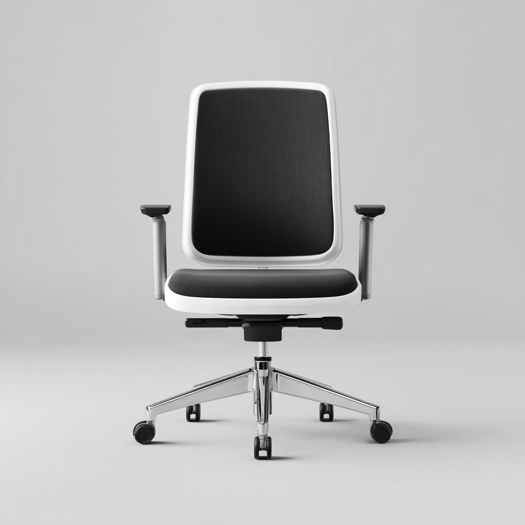 Chaise De Bureau Ergonomique En Maille Respirante 62X62X95 Cm - Blanc Et Noir - Usage Bureau - Design Moderne Fonctionnel-Sovoraiodecor