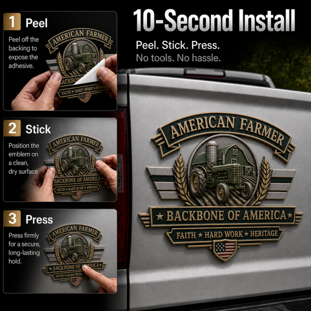 Last Day Promo: 49% OFF – American Farmer Heritage Metal Car Emblem