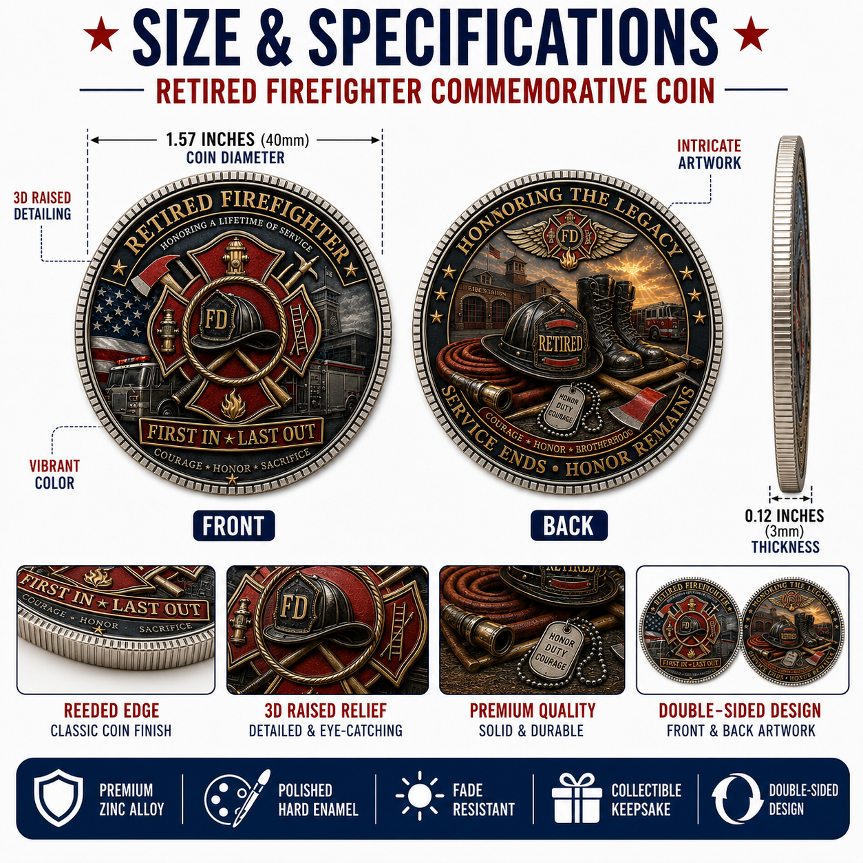 🚒 Retired Firefighter Tribute Commemorative Coin