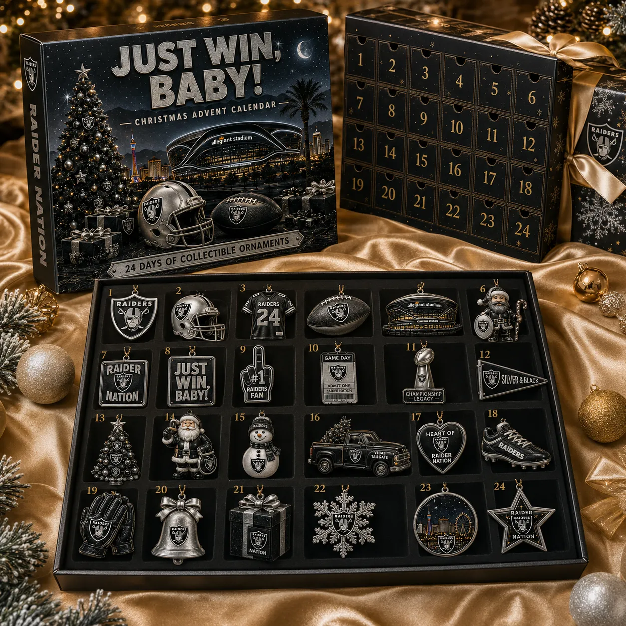 Silver and Black Football Calendar Package Contents