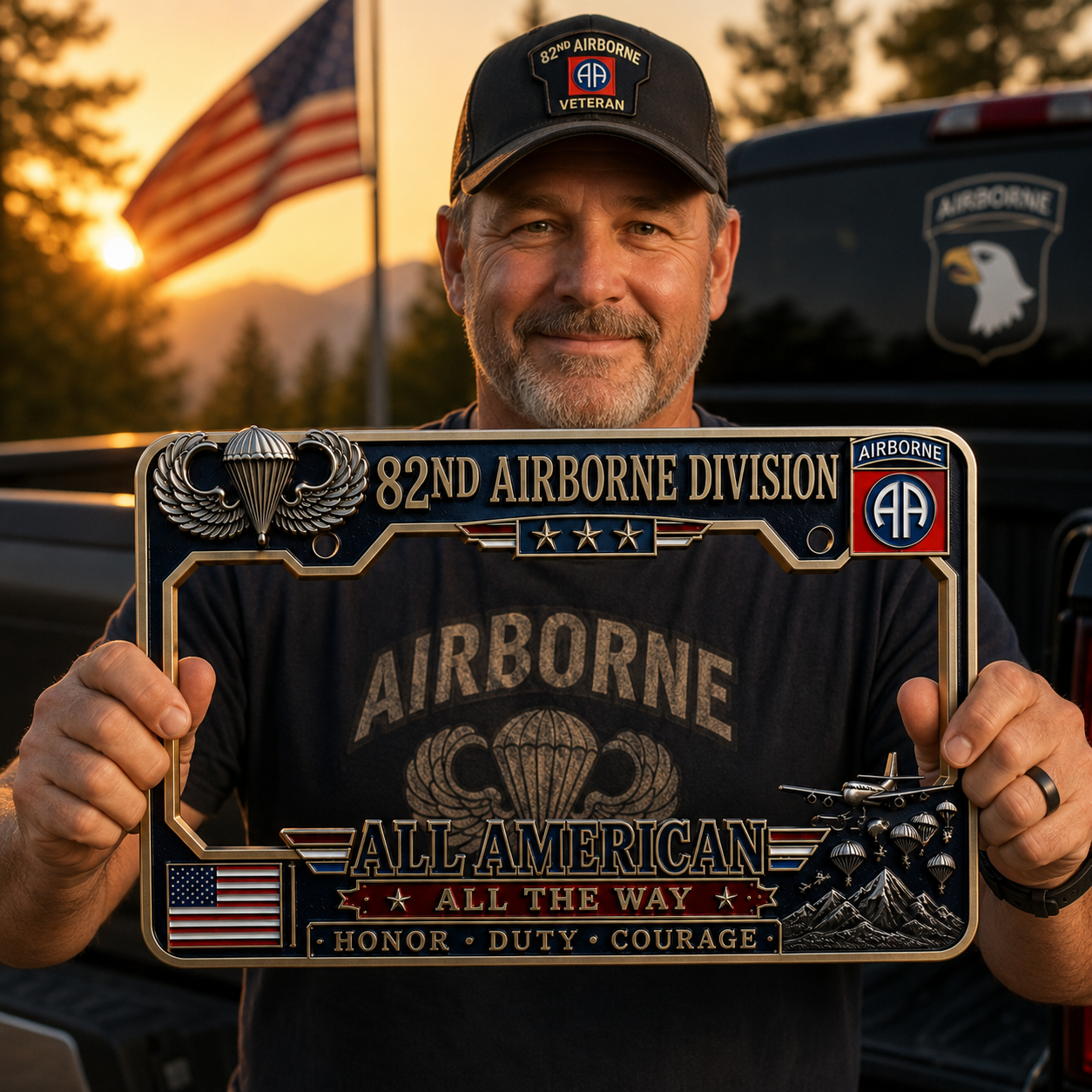 Last Day Promo: 49% OFF🪂 U.S. Army 82nd Airborne Division Tribute License Plate Frame