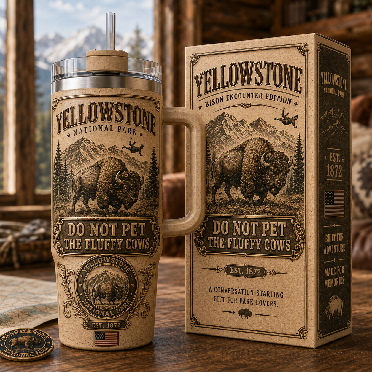 Last Day Promo: 49% OFF- Yellowstone Bison Encounter Tumbler