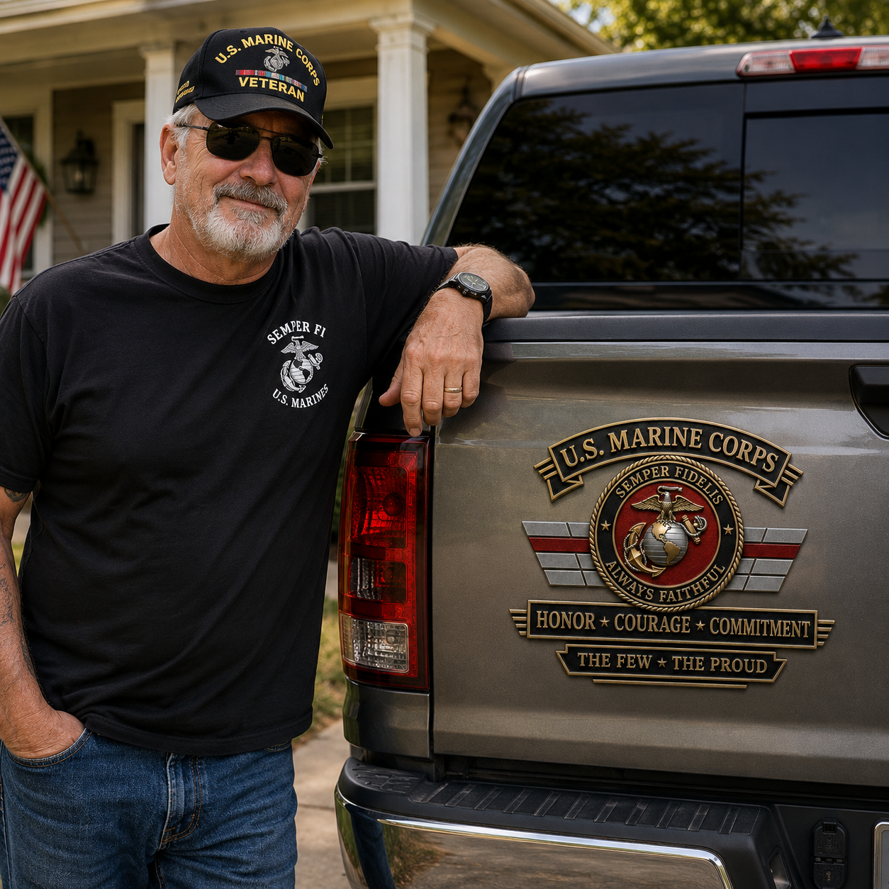 U.S. Armed Forces Tribute Metal Vehicle Emblems