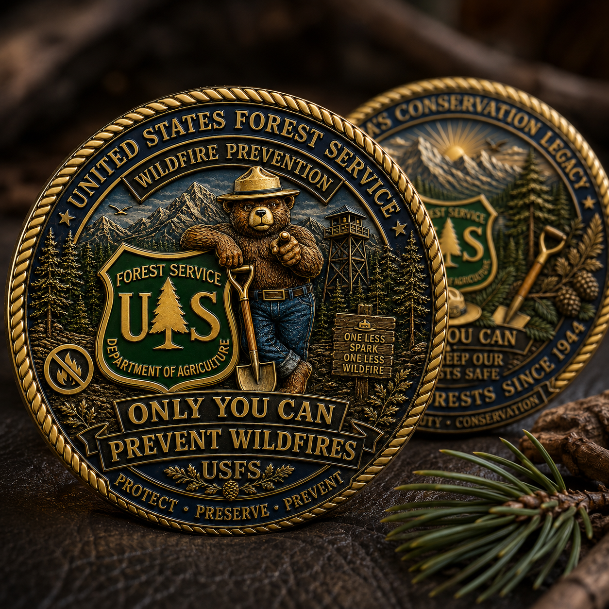 USFS Wildfire Prevention Legacy Challenge Coin