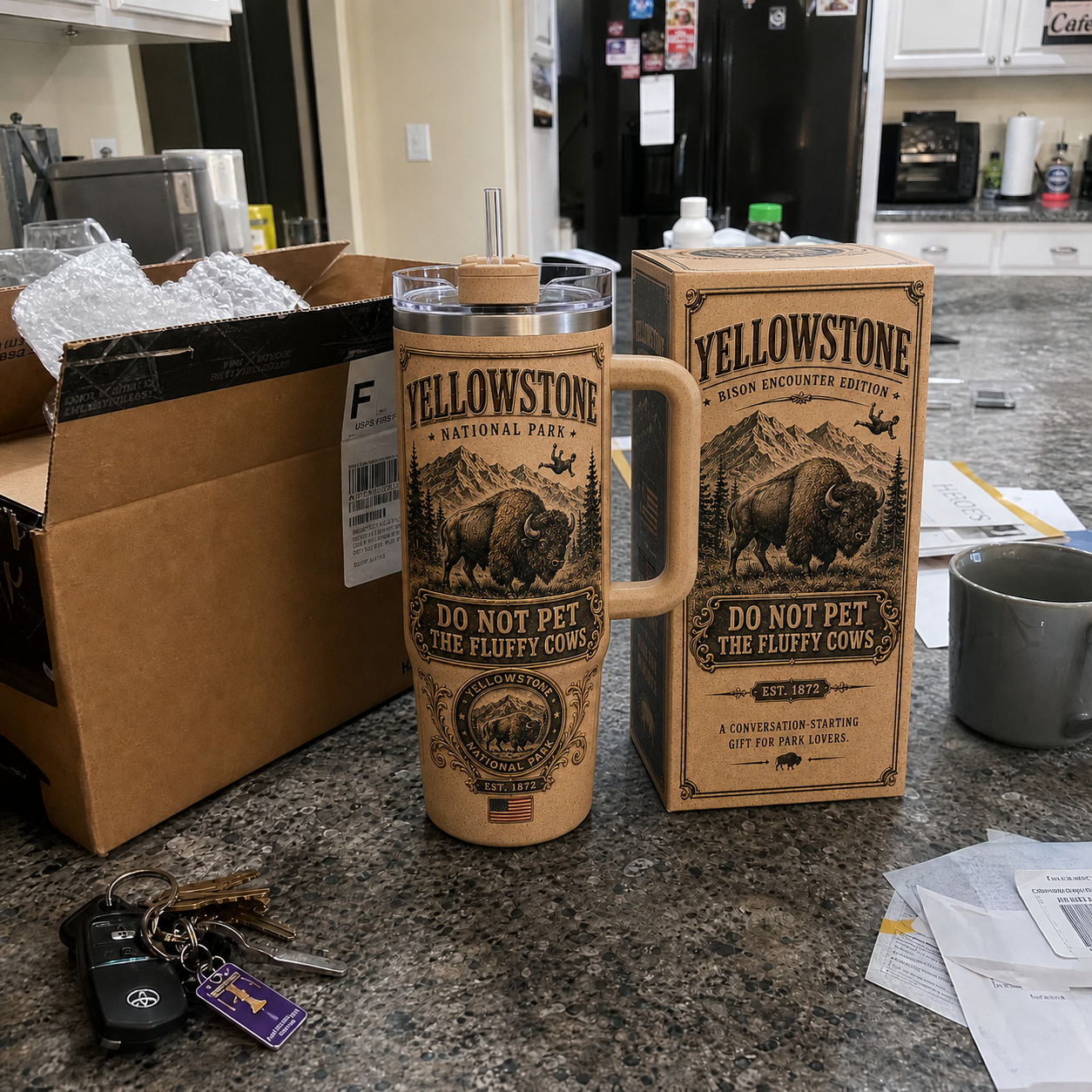 Last Day Promo: 49% OFF- Yellowstone Bison Encounter Tumbler