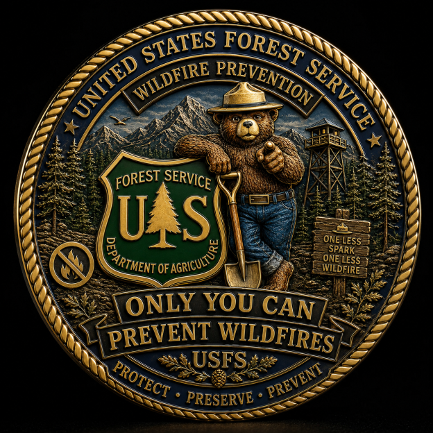 USFS Wildfire Prevention Legacy Challenge Coin