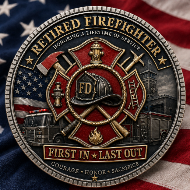 🚒 Retired Firefighter Tribute Commemorative Coin