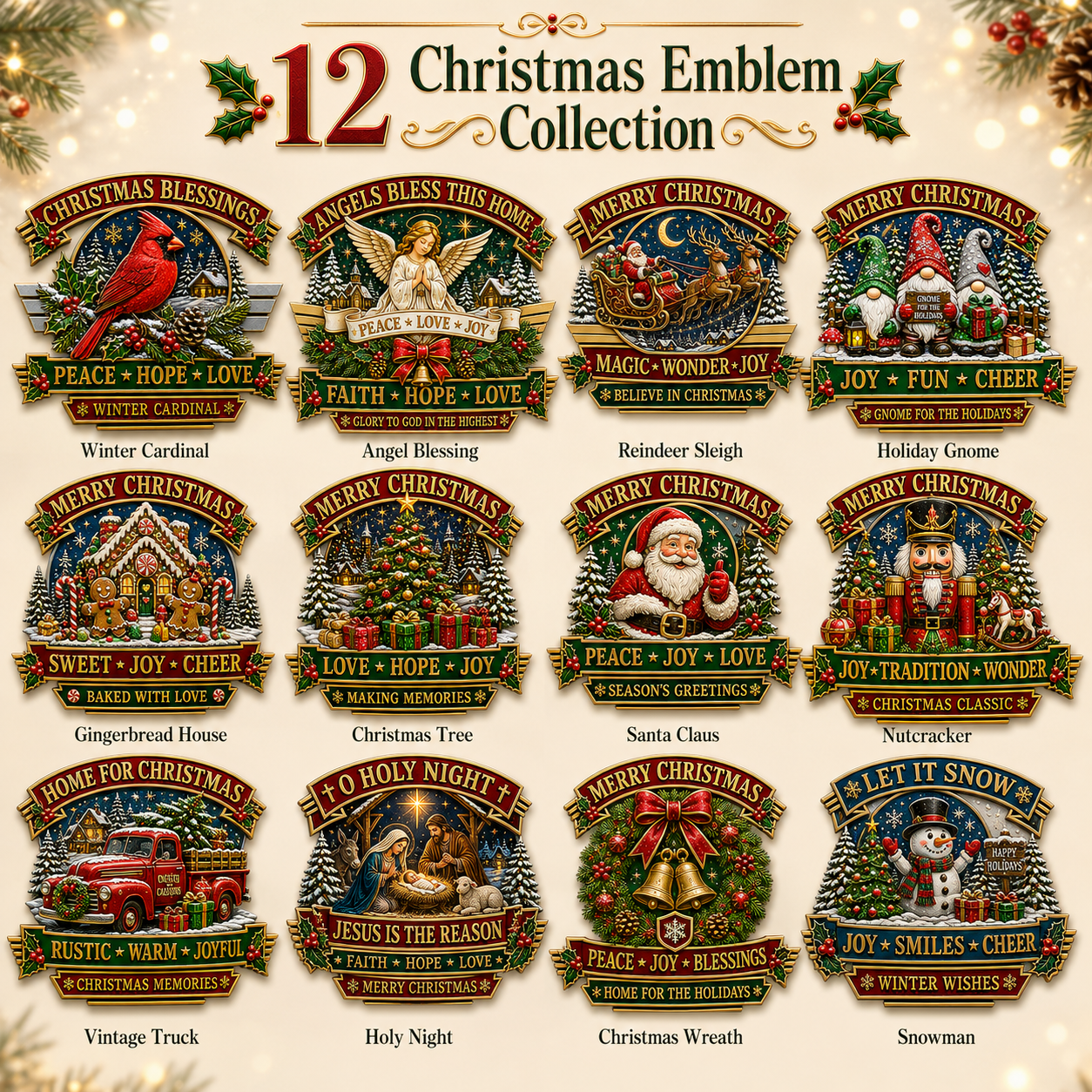 🎄 Christmas Vintage Metal Car Emblem