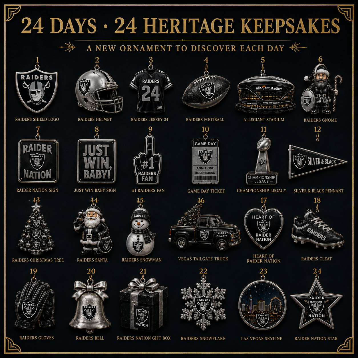 24 Silver and Black Football Christmas Ornament Designs
