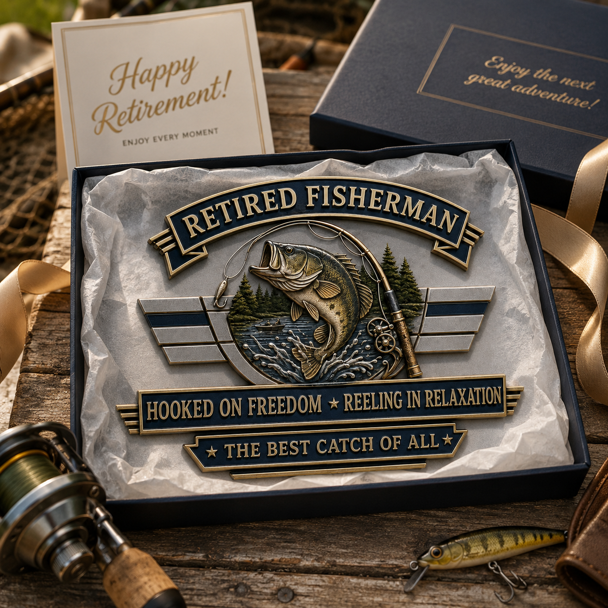 Last Day Promo: 49% OFF 🎣 Retired Fisherman Freedom & Relaxation Metal Car Emblem