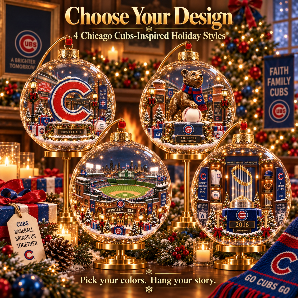 ⚾ Fly the W Light-Up Baseball Christmas Ornament | 8 Styles display