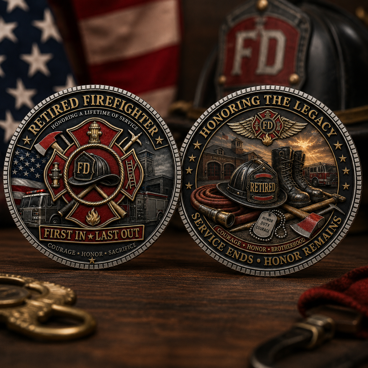 🚒 Retired Firefighter Tribute Commemorative Coin