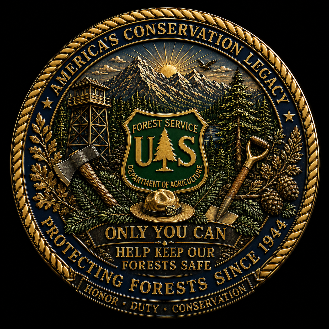 USFS Wildfire Prevention Legacy Challenge Coin