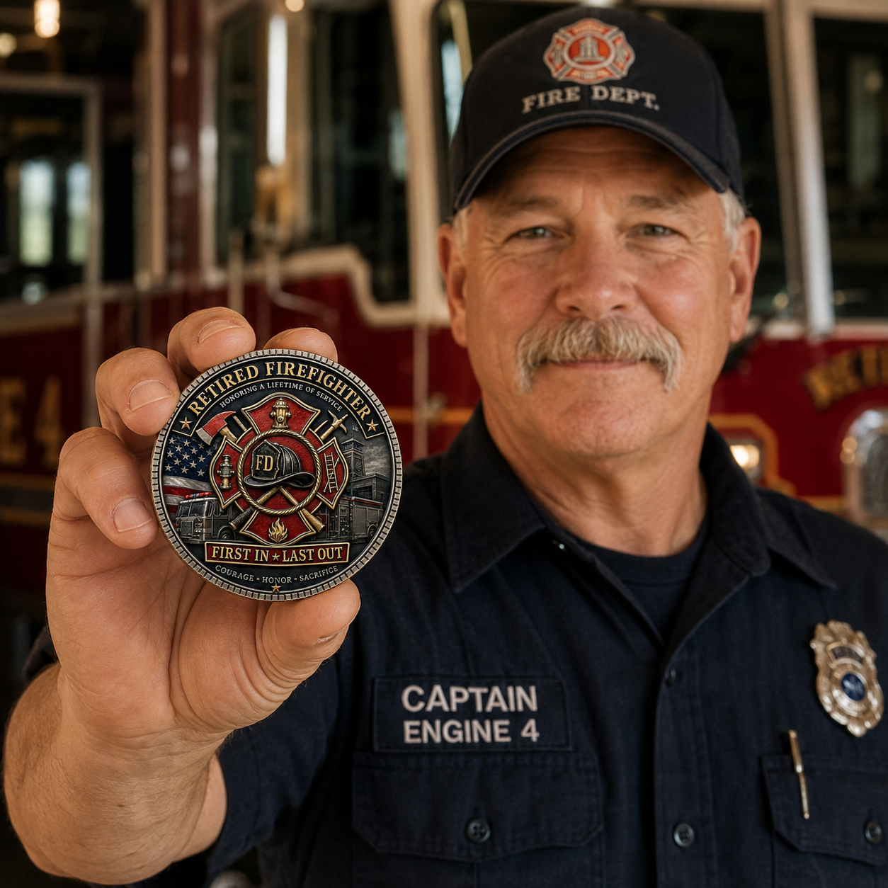 🚒 Retired Firefighter Tribute Commemorative Coin