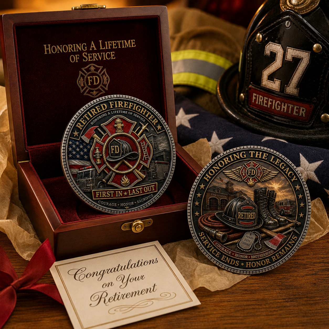 🚒 Retired Firefighter Tribute Commemorative Coin