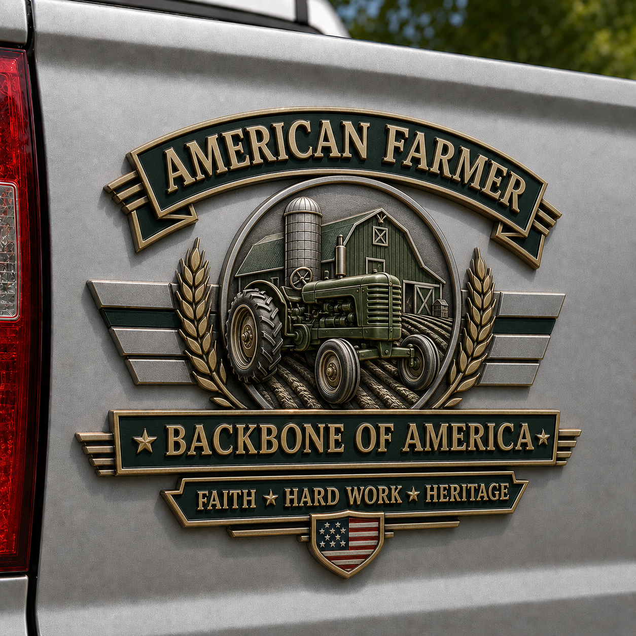 Last Day Promo: 49% OFF – American Farmer Heritage Metal Car Emblem